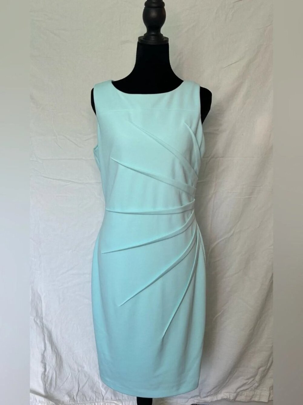 Light Blue Calvin Klein Sheath Boatneck Dress